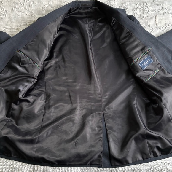 Chaps mens size 44R blue plaid single breasted 2 button front notch lapel blazer - Picture 8 of 11